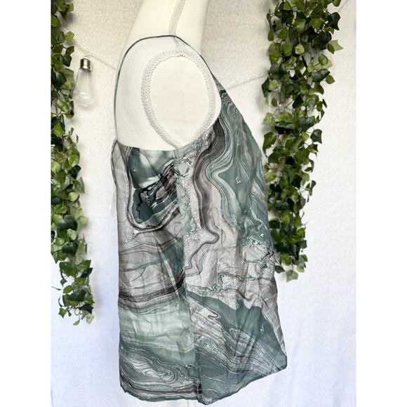 NWT Maison de Papillon Silk Eva Habotai Marble Camisole Top Medium - Picture 6 of 12